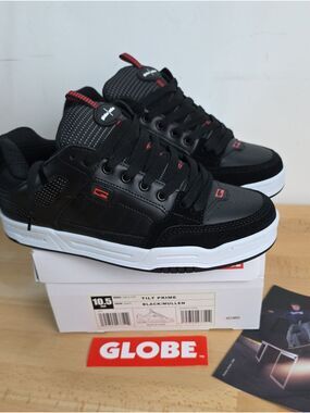Rodney Mullen Globe Men's Black Sneakers with Red Accents 10.5